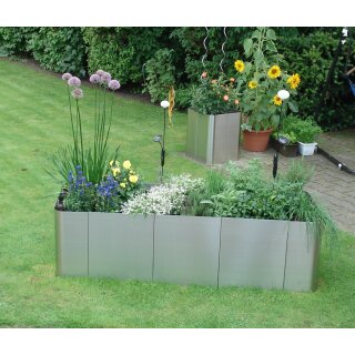 Edelstahlhochbeete nach Maß: Hochbeet Baukasten-System: Beliebig verlängerbares Edelstahl-Hochbeet "Square 163" H50 (163x62x50cm)  by YERD -- Made in Germany