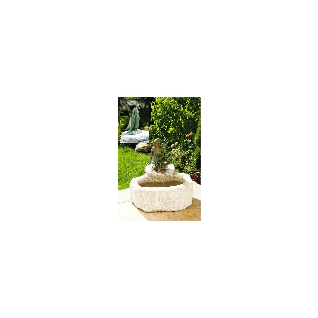 Granitbecken Sabulum 56x56 cm 	 
		 (Bronzefiguren,Granitbecken,Bronzefigur,Gartenfigur,Gartendeko)  
	