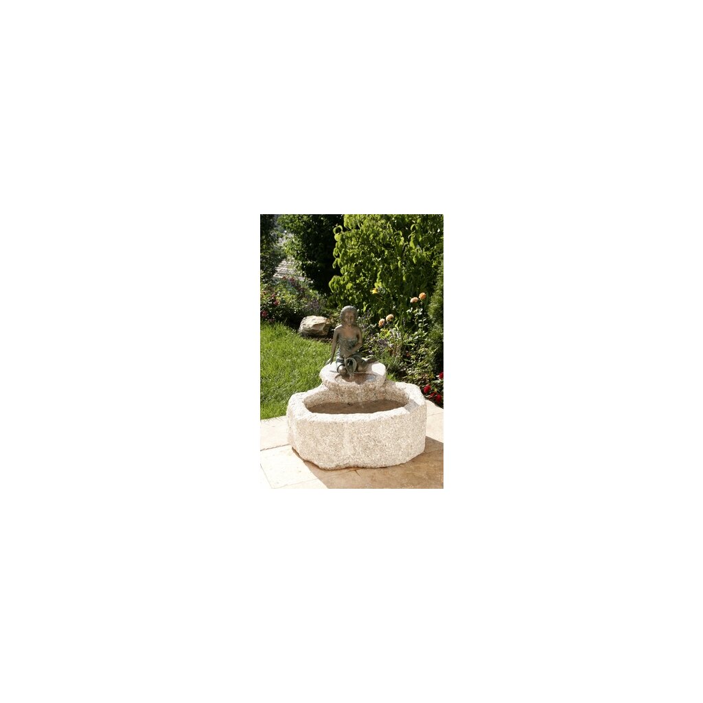 Granitbecken Sabulum mit Wasserfallabdeckung 	 
		 (Granitbecken,Gartendeko,Bronzefiguren,Bronzefigur)  
	