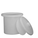 Fischer Sauerkraut-Topf: 40 Liter Gärfass für Sauerkraut / Choucroute,  Sauerteig-Bottich, Kimchi Gemüse Fermentations-Gefäß, ungefärbt,  reines lebensmittelechtes PE, mit hermetischem Wasserrand (Gärglocke), 40l entsprechen ca. 24kg frischem Kraut