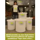 Fischer Sauerkraut-Topf: 150 Liter Gärtopf / Sauerkraut-Fass / Sauerteig-Bottich / Kimchi Gemüse Fermenations-Fass, ungefärbt weiß  lebensmittelecht mit Auslaufhahn, mit hermetischem Wasserrand (Gärglocke), 120l entsprechen  ca. 90-100kg frischem Kraut