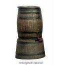 YERD Regentonne Holzfass / Regenfass, 50 Liter im Country Stil, abnehmbarer Deckel, mit Auslaufhahn, aus frostsicherem Kunststoff