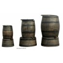 YERD Regentonne Holzfass / Regenfass, 50 Liter im Country Stil, abnehmbarer Deckel, mit Auslaufhahn, aus frostsicherem Kunststoff