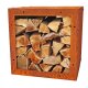 Infinita Kaminholzregal / Hocker Edelrost, Maße 38x38cm Tiefe 35cm,  Normalstahl DC01