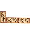 Infinita Kaminholz-Regal Edelrost. Maße 78x38cm Tiefe 35cm, Normal-Stahl DC01