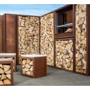 Infinita Kaminholzregal Edelrost. Maße 158x38cm Tiefe 35cm, 1,5mm Normalstahl DC01, Bausatz