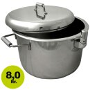 Marmeladentopf mit Wasserbad 8 Liter, doppelwandiger V2A Edelstahl-Drucktopf mit Ventil: Exakte Temperatur von 105°C auf allen Herdarten