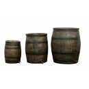 YERD Regentonne Holzfass Design / Regenfass, 350 Liter im Country Stil, abnehmbarer Deckel, mit Auslaufhahn, aus frostsicherem Kunststoff