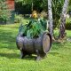 YERD Blumentopf / Blumenkübel: Fass Wine S  (31cm x 31cm), Kunststof, Pflanzkübel außen / outdoor frostsicher, hergestellt in der EU 