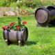 YERD Blumentopf / Blumenkübel: Fass Wine S  (31cm x 31cm), Kunststoff, Pflanzkübel außen / outdoor frostsicher, hergestellt in der EU