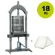 Hand-hydraulische Obst- und Beerenpresse OPRIH18, Set inkl. Presstuch, Edelstahl-Presswanne und Edelstahl-Presskorb