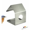 "Vogelhüüsli": Design-Objekt Vogel-Häuschen, Futterstelle aus hochwertigem Edelstahl, klassischer Bauhaus-Stil und 100%  made in Germany / YERD Lagerverkauf