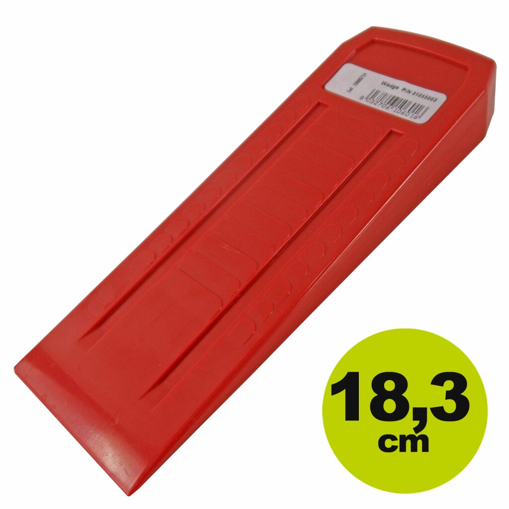 YERD Kunststoff Fällkeil "Schwarzwald":  183mm lang, schlagzäh, massives Nylon (Polyamid),  signal-rot durchgefärbt  / Lagerverkauf 	 
		 (Fällkeil, Spaltkeil, Forstechnik)  
	