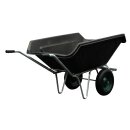 YERD Basics: 2-Rad 250 Liter landwirtschaftliche Schubkarre Grün/ Hofkarre verzinkt, Großmuldenkarre mit Anfahrschutz/Kippbock vorn