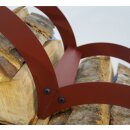 Barock Kaminholz-Regal Edelrost, rund  in Herz-Form, Maße 52cm x 54cm Tiefe 25cm, Holzlege aus Normal-Stahl DC01