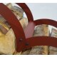 Barock Kaminholz-Regal Edelrost, rund  in Herz-Form, Maße 52cm x 54cm Tiefe 25cm, Holzlege aus Normal-Stahl DC01