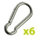 6x Edelstahl Karabiner-Haken 7 x 70 mm,  YERD basics