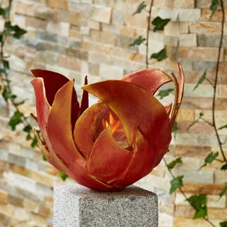 Feuerschale Flamme, rot patiniert