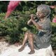 Bronzefigur Mädchen sitzend, Franziska, die Flötistin  wsp., 32cm hoch