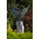 Gartendeko Figur: Bronzefigur Garten,  Weißkopf-Seeadler, 78 cm hoch, grün patiniert