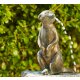 Gartendeko: Bronzefigur Erdmännchen mittelgroß wsp., Brunnen / Wasserspeier