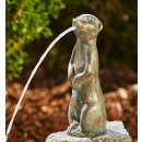 Gartendeko: Bronzefigur Erdmännchen groß wsp., Wasserspeier / Brunnen