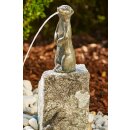 Gartendeko: Bronzefigur Erdmännchen groß wsp. auf Granit