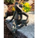 Gartendeko Figur: Bronzefigur Garten,  Frosch,...