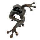 Gartendeko Figur: Bronzefigur Garten,  Frosch,  groß sitzend, Wasserspeier / Brunnen