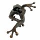 Gartendeko Figur: Bronzefigur Garten,  Frosch,  groß sitzend, Wasserspeier / Brunnen