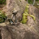 Gartendeko: Bronzefikgur Froschkönig, klein sitzend,...