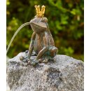 Gartendeko: Bronzefigur Froschkönig, hockend auf...