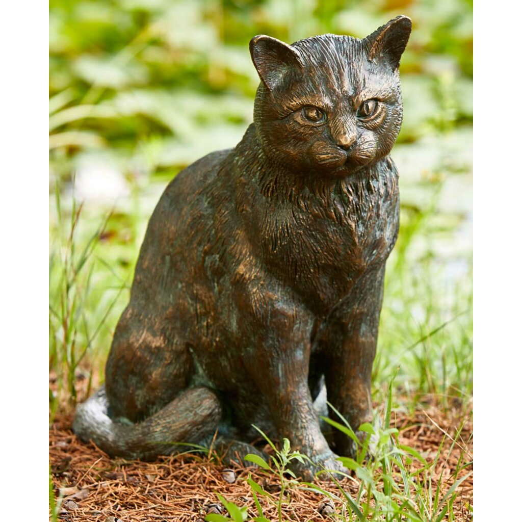 Katze groß sitzend 	 
		 ( Figur, Garten)  
	