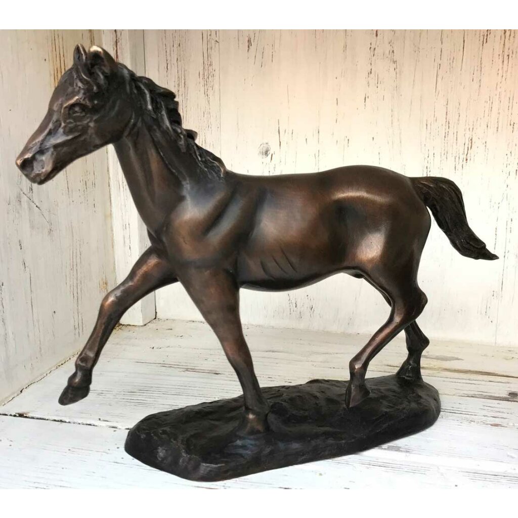 Pferd auf Sockel 	 
		 (Bronze, Figur, Garten)  
	