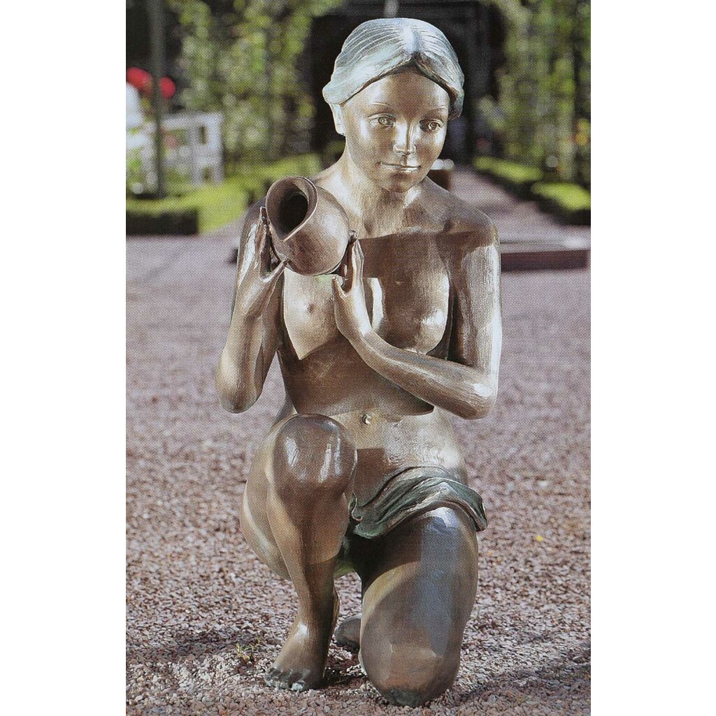 Bronzefigur Frau sitzend / kniend, Akt Alessia 72 cm hoch 	 
		 (Bronze, Figur, Garten)  
	