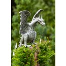 Gartendeko Figur: Bronzefigur Garten, Aluminiumfigur Drachenvogel Terrador, Aluminium, 53 cm hoch