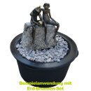 Gartendeko Figur: Bronzefigur Garten, Froschkönig-Paar, Wasserspeier / Brunnen