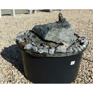 Komplettset-Brunnen Froschkönig Otto (88724) Wasserspeier, mit Steinen, Pumpe und Rundbehälter mit Deckel zum versenken